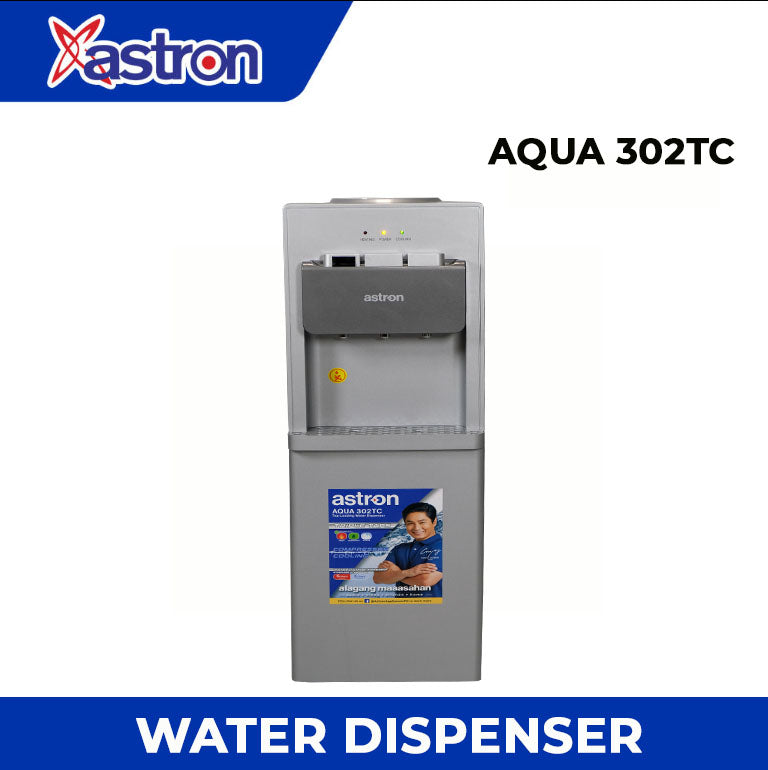 Astron AQUA302TC Top Load Electronic Water Dispenser - Triple Taps | Hot, Normal and Cold | Child Lock | Compressor Cooling | With Cabinet