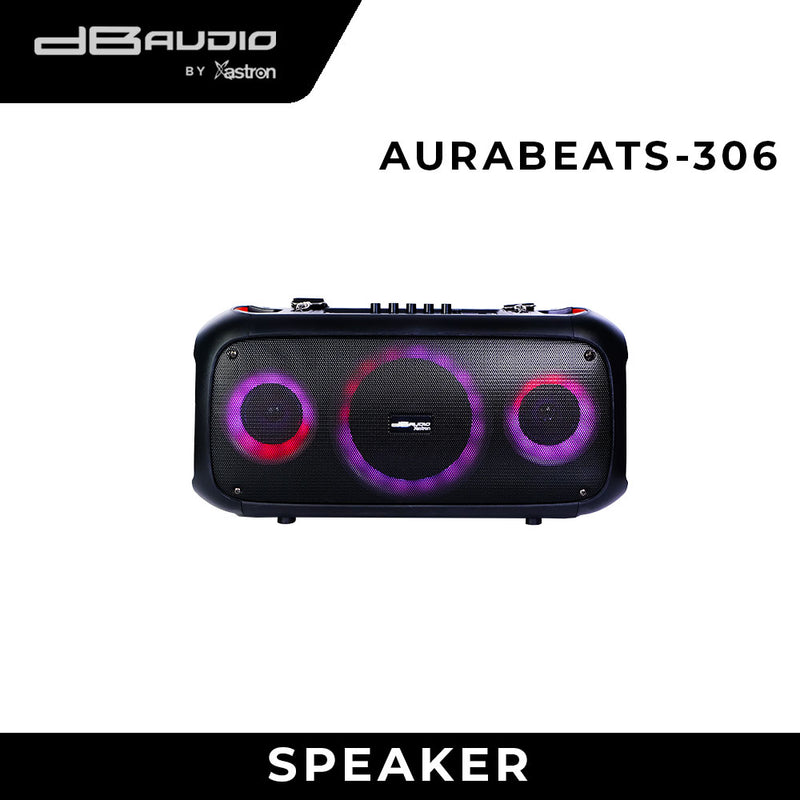 DB Audio by Astron AURABEATS306 Portable Bluetooth Speaker- Rechargeable | 1 Free Wired Mic | Outdoor or Karaoke Use | 750W | 6