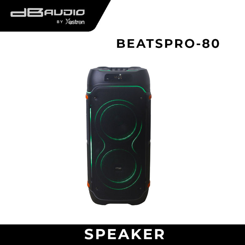 DB Audio by Astron BEATSPRO80 Mobile Trolley Speaker - Bluetooth | Rechargeable | 2 UHF Wireless Mic | 1000W | 8.5