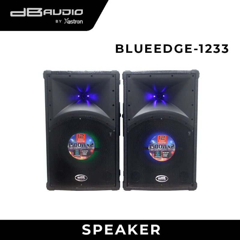 DB Audio by Astron BLUEEDGE1233 2-Way Speaker | Peak Music Power Output | 12''x1 woofer | 1500W