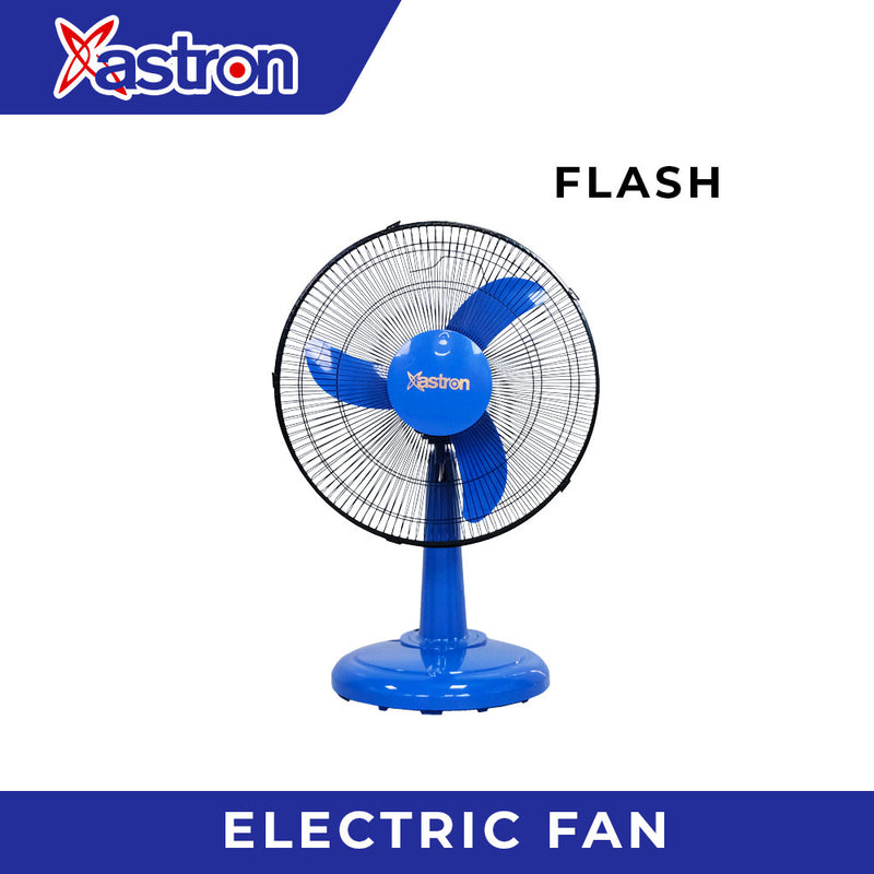 Astron FLASH 16'' Electric Desk Fan - Black | Strong Airflow | Powerful Motor | 50W