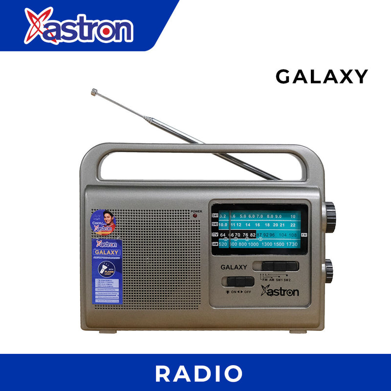 Astron GALAXY Portable Radio - AM/FM | Flashlight | Travel & Emergency Use | Lightweight | Durable