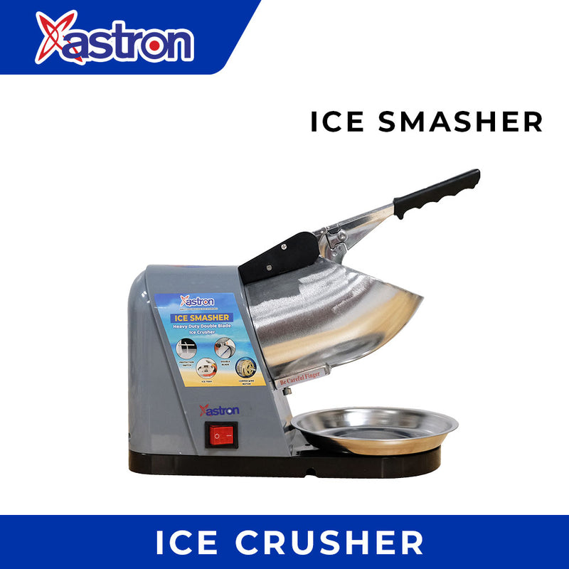 Astron ICESMASHER Double Blade Ice Crusher - Gray | Heavy Duty | High Performace | 500W