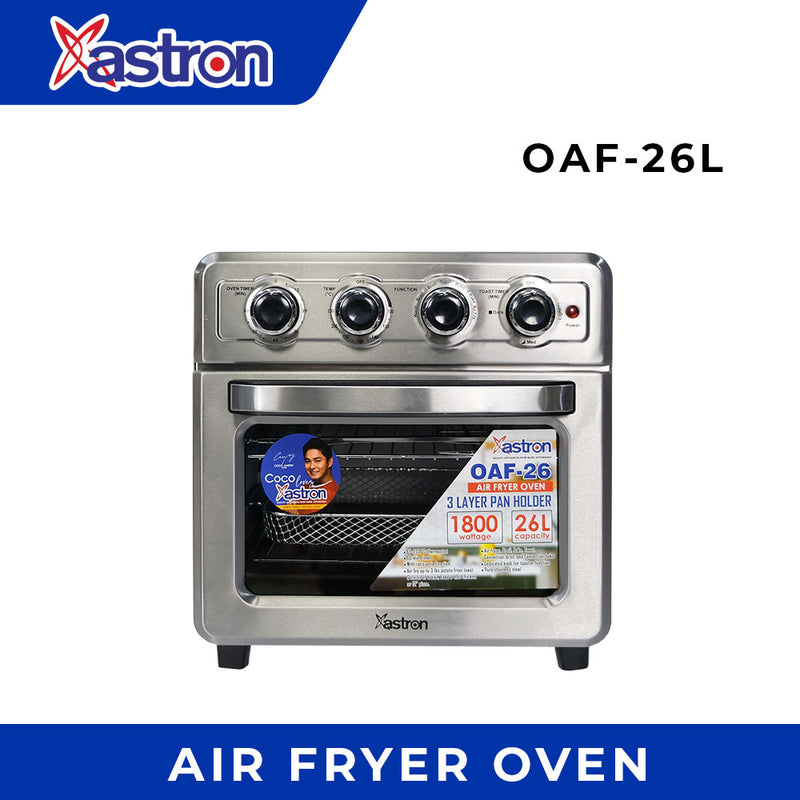 Astron OAF20L Digital Air Fryer Oven - Black | 20L Capacity | with Rotisserie | 3 Layer Pan Holder | 2000W