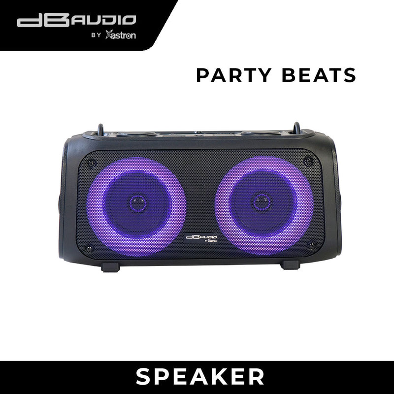 DB Audio by Astron PARTYBEATS Portable Karaoke Speaker - Bluetooth 1 Free Wireless Mic | Rechargeable | 20W x 2