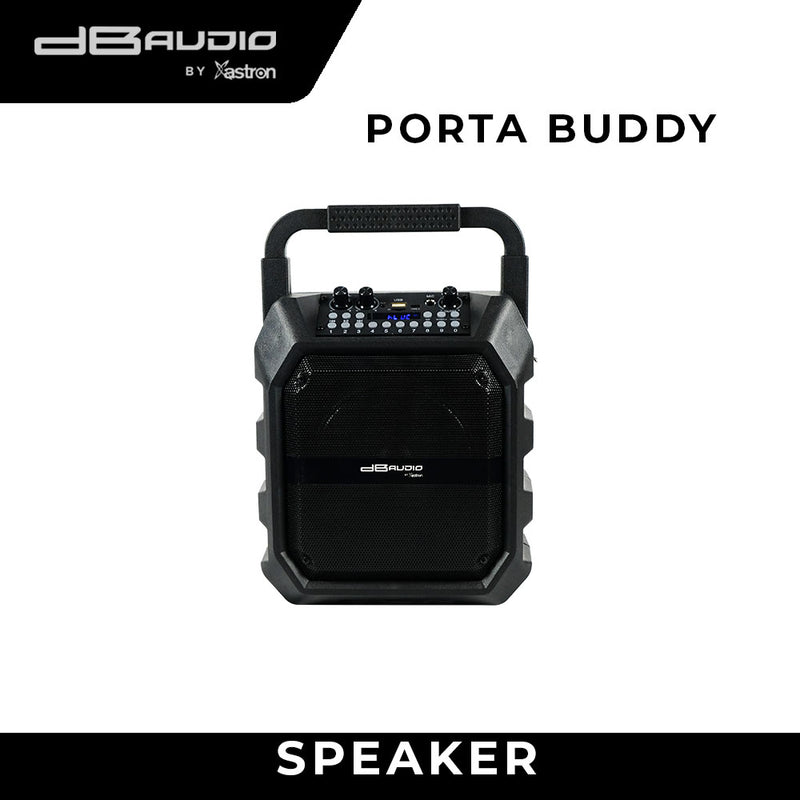 DB Audio by Astron PORTABUDDY Portable Rechargeable Speaker - Bluetooth | Free 2 Wireless Mic | Outdoor and Karaoke Use | 350W