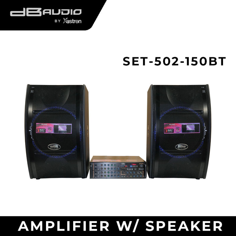 DB Audio by Astron SET502150BT 3-Way Loud Speaker with Amplifier | 2000 x 2 watts | 15