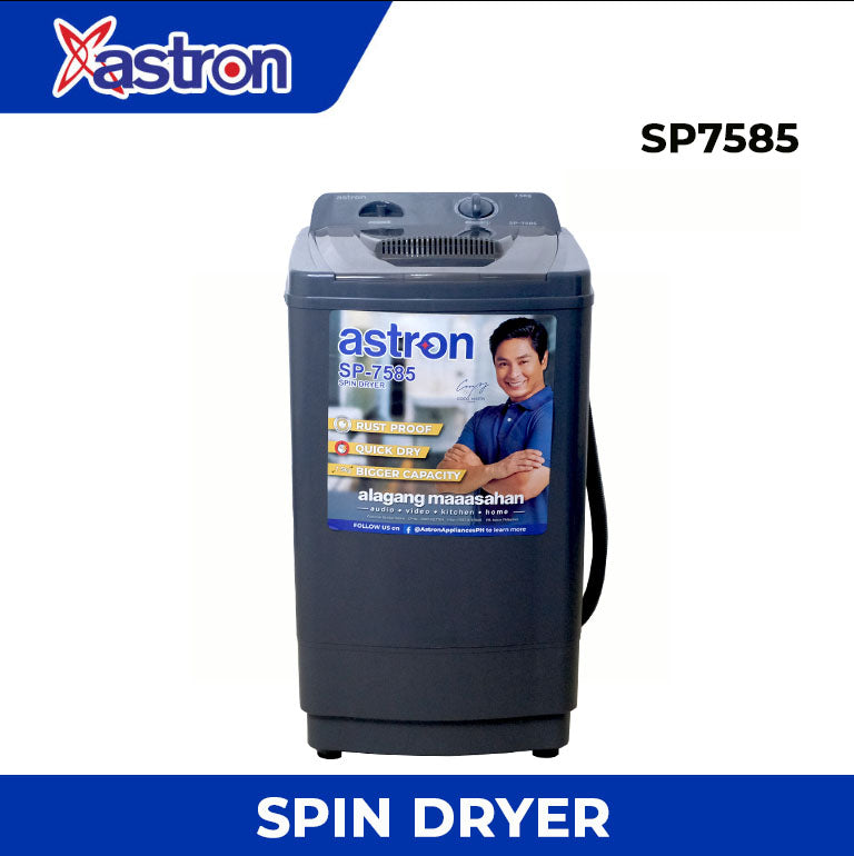 Astron SP7585 Spin Dryer - Gray | 7.5kg Capacity | Low Noise | Rust Proof | Durable
