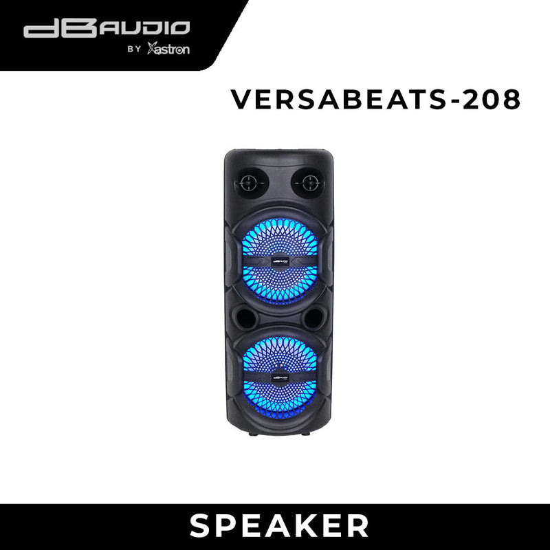 DB Audio by Astron VERSABEATS 208 Professional Rechargeable Speaker - Bluetooth | FM Radio | With Wired Mic | 600W | Outdoor and Karaoke Use