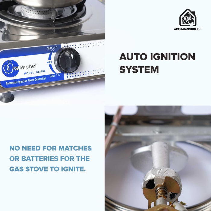 Astron GS288 Double Burner Gas Stove | Heavy Duty | Stainless Steel Body | Auto-Ignition Burner