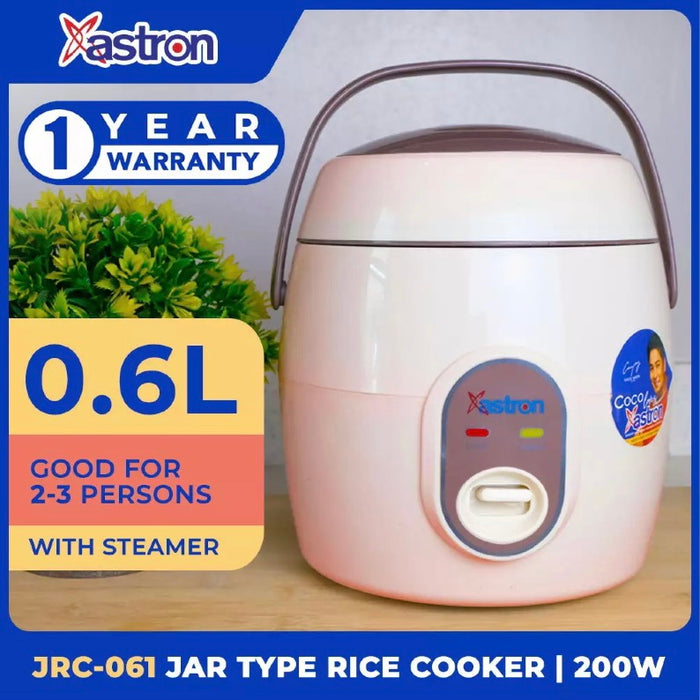 Astron JRC-061 0.6L Jar Type Rice Cooker (Pastel Pink) 3 cups 200W 2-3 persons free paddle aesthetic rice cooker minimalist rice cooker pastel rice cooker small rice cooker