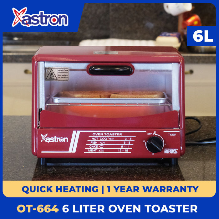 Astron OT-664 6L Oven Toaster (Maroon/Black)