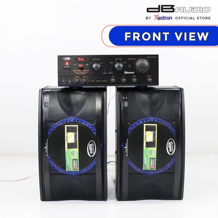 DB Audio SET-502-100BT 3 way loud speaker with amplifier | 1000 x 2 watts | 10" woofer | Bluetooth
