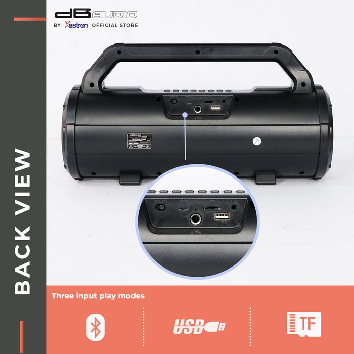 Db Audio TUBE BEATS Portable wireless Bluetooth speaker | 250W | Rechargeable | FM Radio