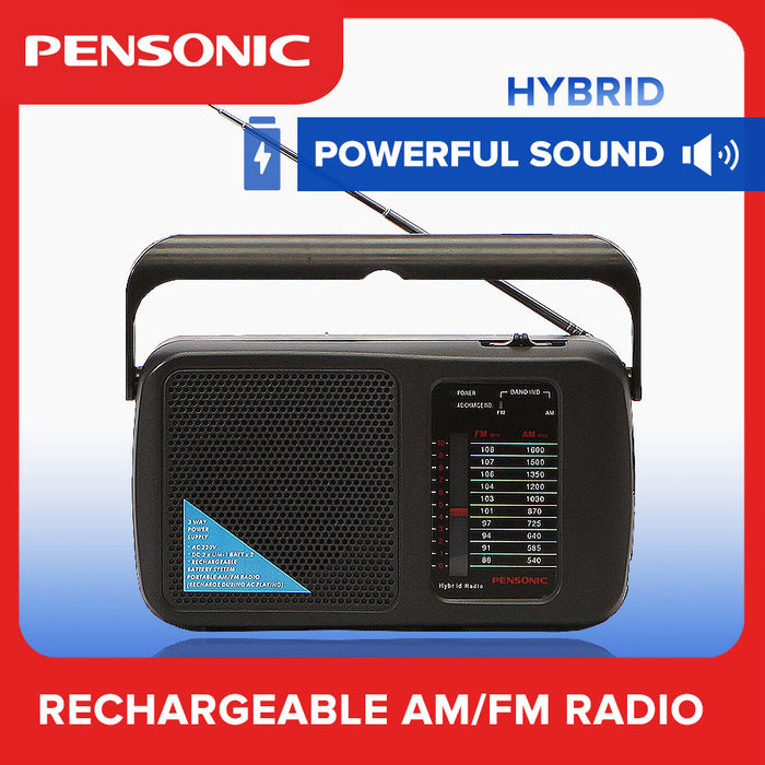 Pensonic Hybrid Rechargeable Portable AM/FM Radio