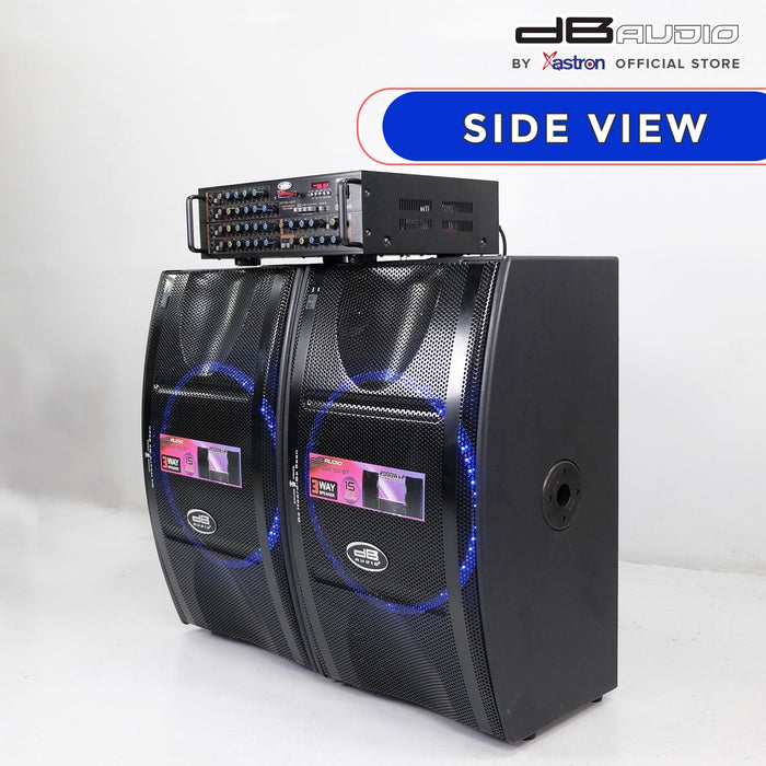 DB Audio SET-502-150BT 3 way loud speaker with amplifier | 2000 x 2 watts | 15" woofer | Bluetooth