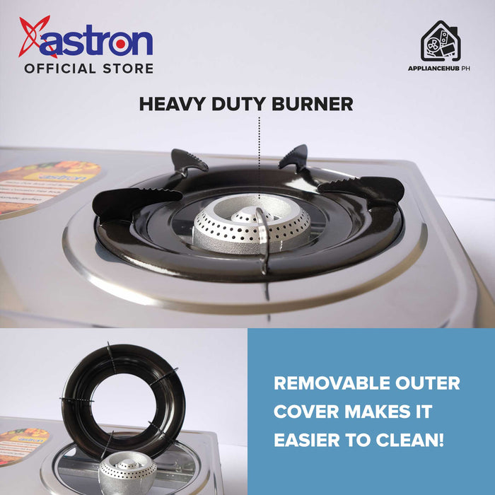 Astron GS288 Double Burner Gas Stove | Heavy Duty | Stainless Steel Body | Auto-Ignition Burner