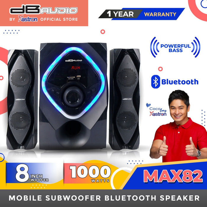 Db Audio MAX-82 2.1 Home Theater Subwoofer System | Bluetooth | 8" woofer | 1000 Watts | FM Radio