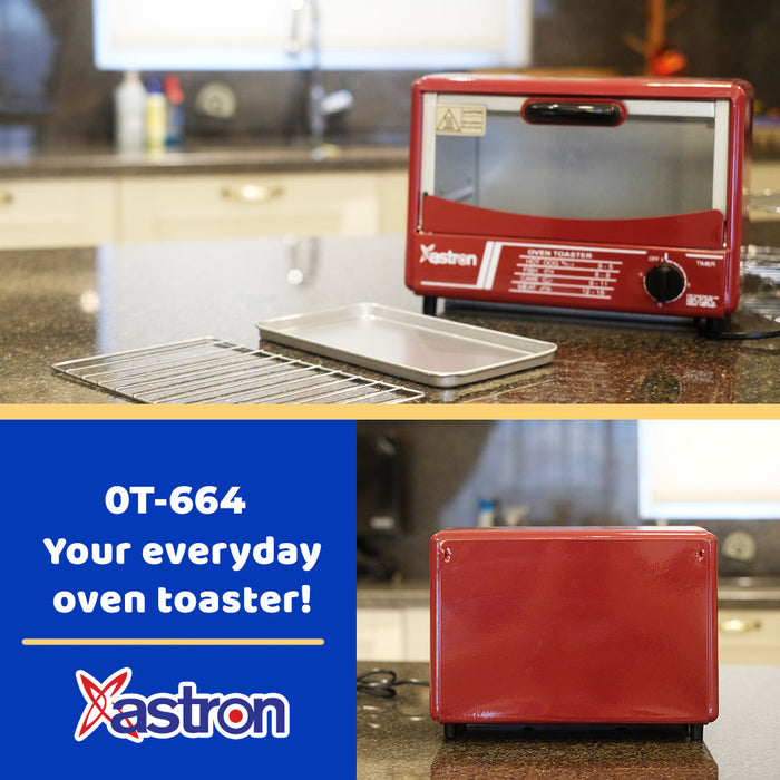 Astron OT-664 6L Oven Toaster (Maroon/Black)
