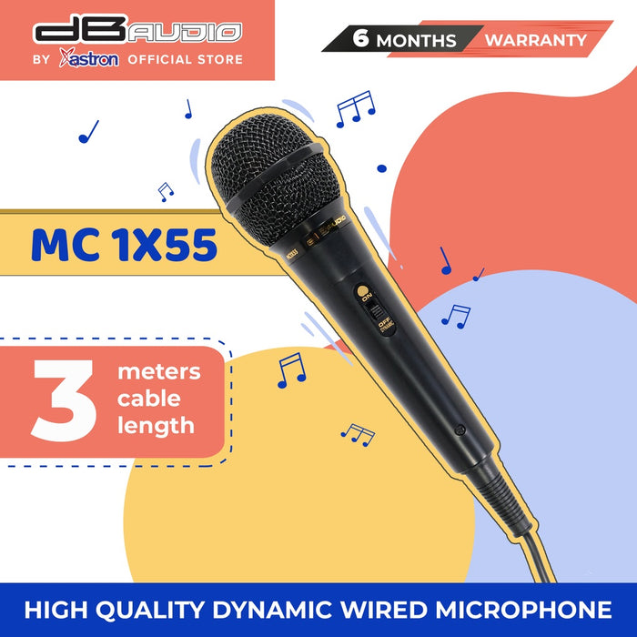 Db Audio MC-1X55 High quality dynamic wired microphone | 3 meters cable length | metal body