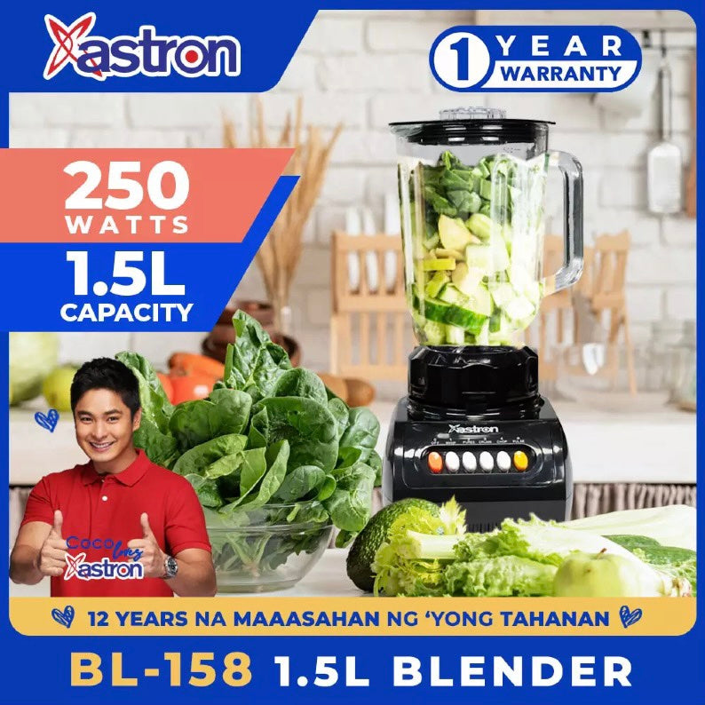 Astron BL-158 Blender 250W 1.5L capacity (Black)