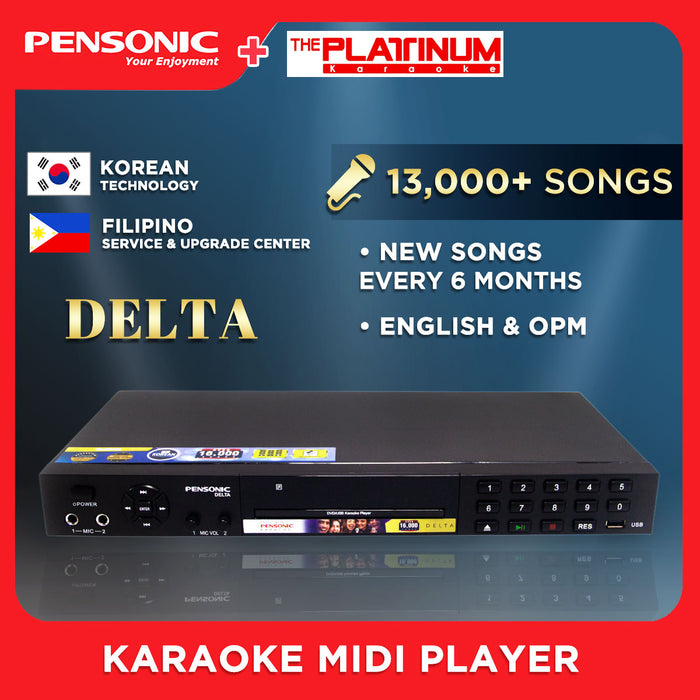 Pensonic Delta Karaoke/MIDI/DVD/USB Player by Platinum (Black) with over 13,000 Songs