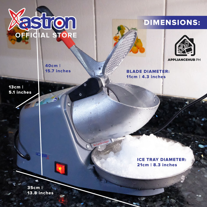 Astron Heavy Duty Double Blade Commercial Ice Crusher (500W) (Gray)