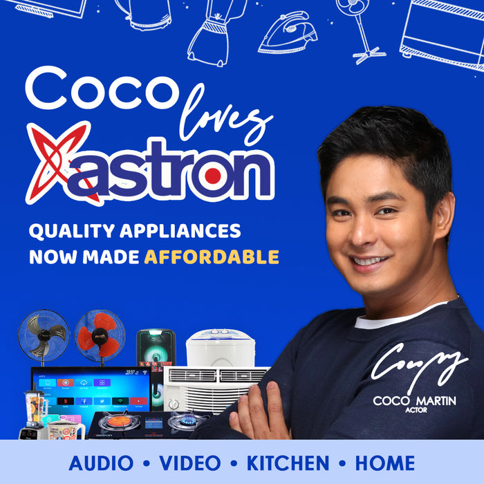 Astron AVEO Stand Fan with 10" Metal Blade - Black | Electric Fan | Compact Design | Industrial