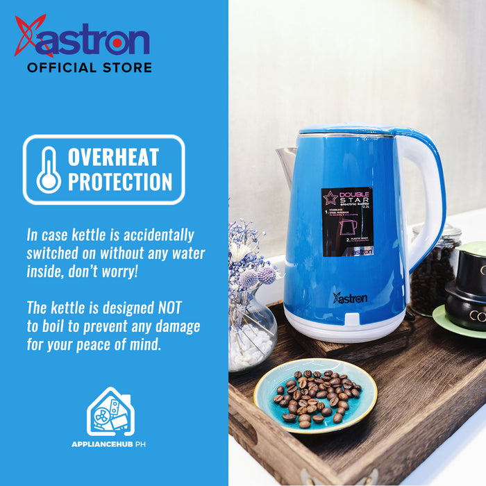 Astron Double Star Double Layer Electric Kettle (2.2L) (Blue) (1500W)
