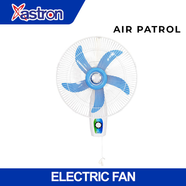 Astron AIRPATROL16" Electric Wall Fan - Blue | 5 Leaves Banana Blade | 45W/50W/55W | Strong Airflow