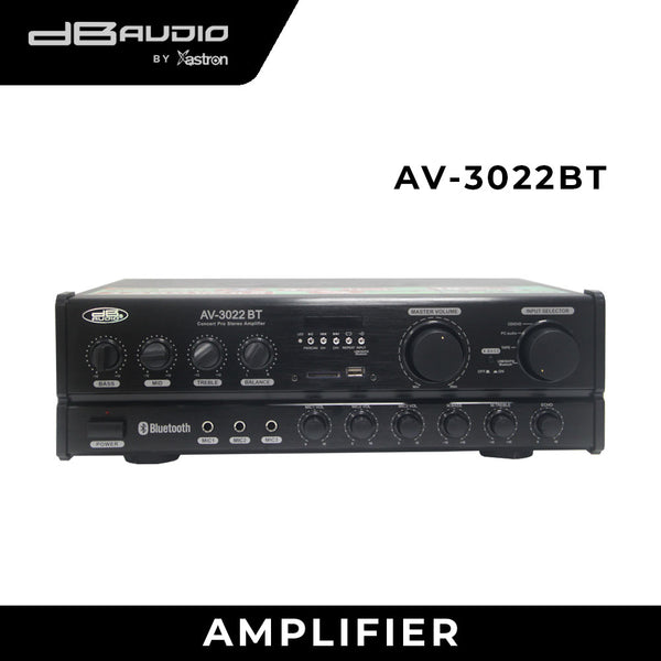 DB Audio by Astron AV3022BT Concert Pro Stereo Amplifier - Bluetooth | Best pair with 10" Speaker | High Power | 1200W x 2 | FM