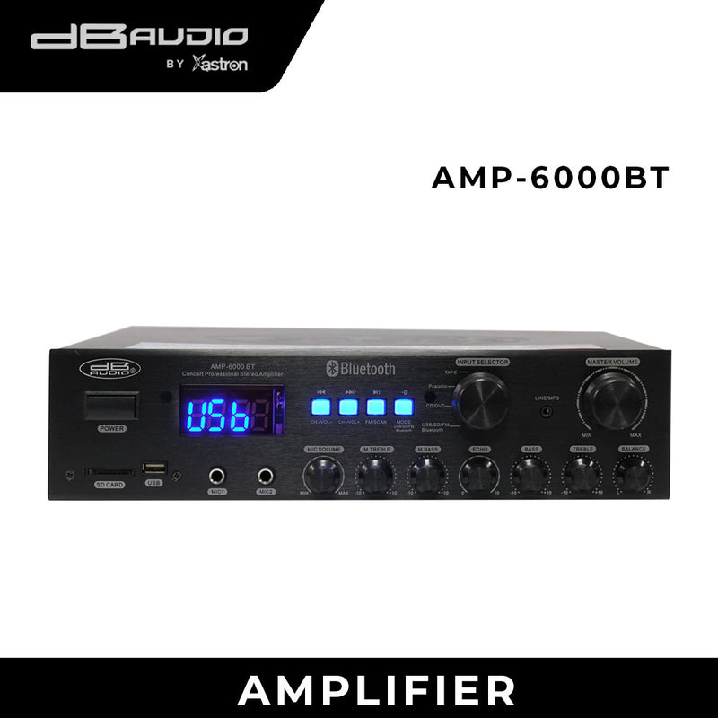 DB Audio By Astron AMP6000BT Concert Professional Stereo Amplifier - Bluetooth | Peak Music Power Output | 600W x 2