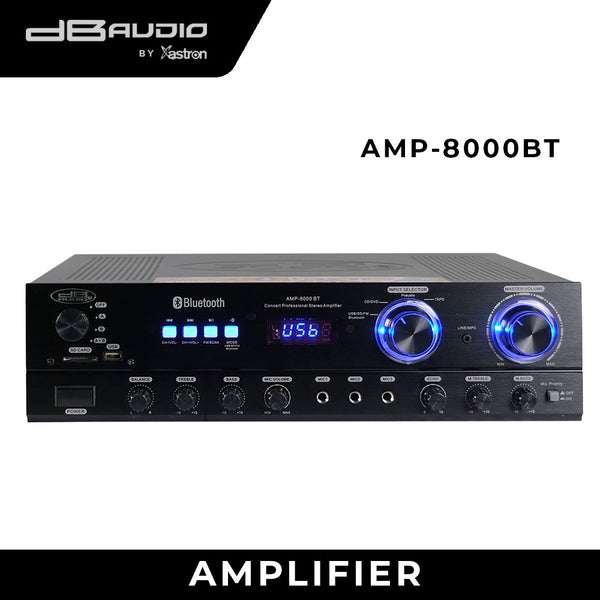 DB Audio By Astron AMP8000BT Concert Professional Stereo Amplifier - Bluetooth | Peak Music Power Output | 800W x 2