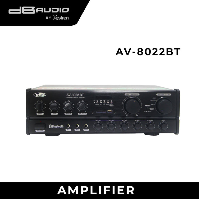 DB Audio by Astron AV8022BT Professional Digital Karaoke Amplifier - Bluetooth | Best pair with 12