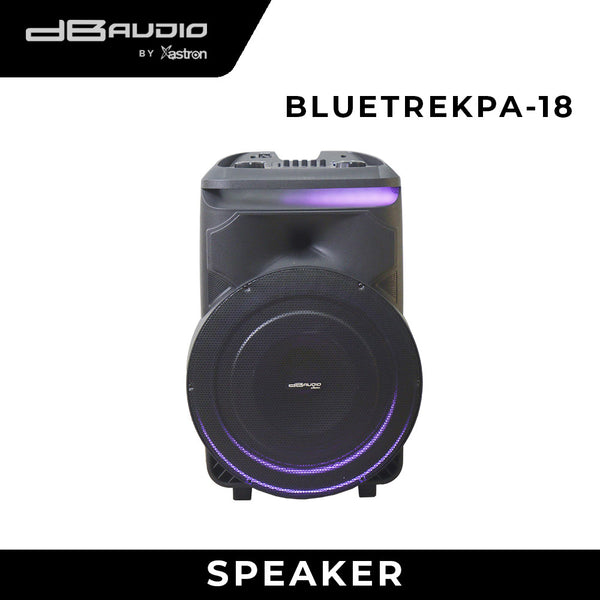 DB Audio by Astron BLUETREKPA18 Portalbe Mobile Trolley Speaker - Bluetooth | 2 UHF Wireless Mic | Rechargeable | 2000W | 18" Woofer | Outdoor & Karaoke Use