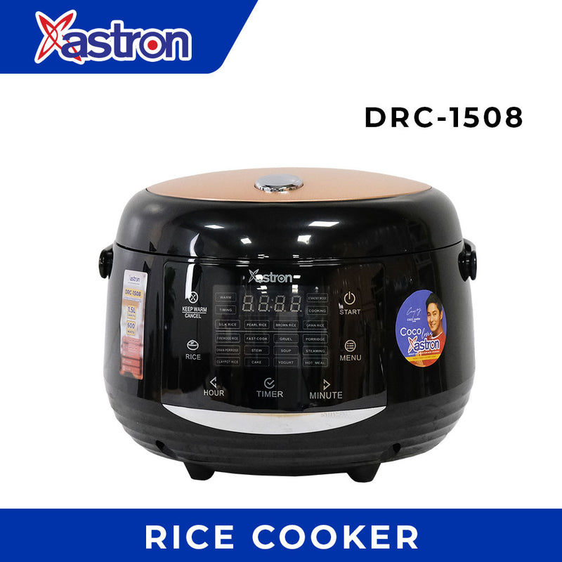 Astron DRC1508 Digital Rice Cooker - 1.5L Capacity | Nonstick Teflon Pot | LED Display | Anti-rust | Easy to Clean | 600W