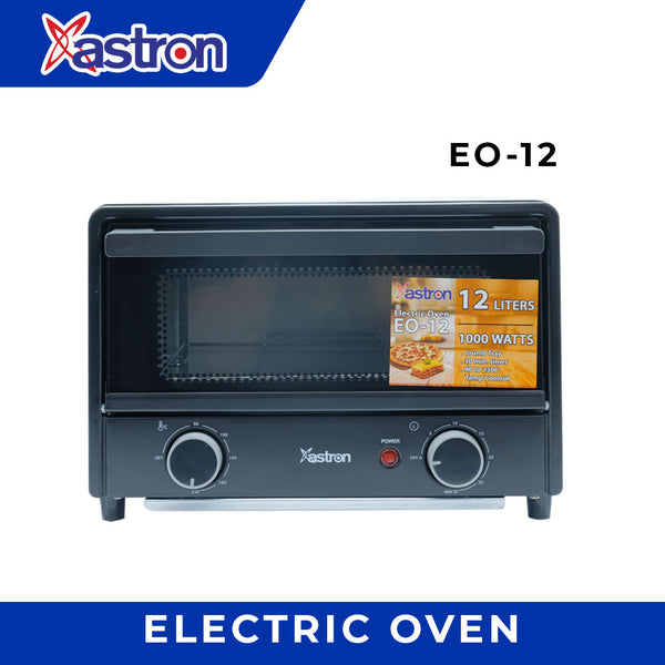 Astron EO12 Electric Oven - 12 Liter Capacity | 1000W | Ideal for Small Kitchens | Can toast, bake and grill
