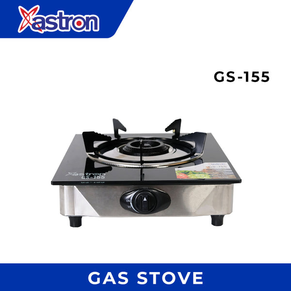 Astron GS155 Single Burner Stove - Tempered Glass Top | Heavy Duty | Tough Metal Body