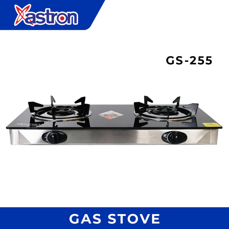 Astron GS255 Single Burner Stove - Tempered Glass Top | Heavy Duty | Tough Metal Body