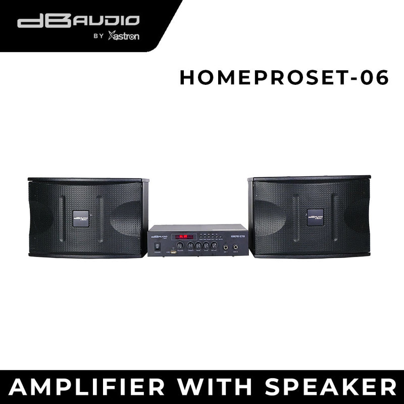 DB Audio by Astron HOMEPROSET06 3-Way Amplifier Speaker Set - Bluetooth | FM Radio | 450W Power Output | 6