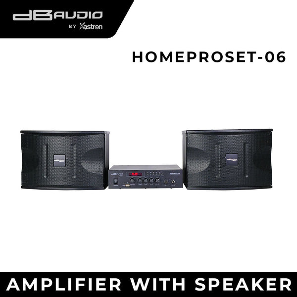 DB Audio by Astron HOMEPROSET06 3-Way Amplifier Speaker Set - Bluetooth | FM Radio | 450W Power Output | 6" Woofer