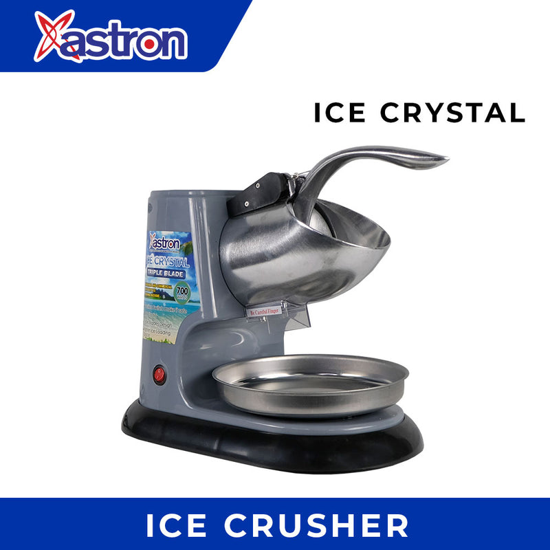 Astron ICECRYSTAL Triple Blade Ice Crusher - Gray | Heavy Duty | High Performace | 500W
