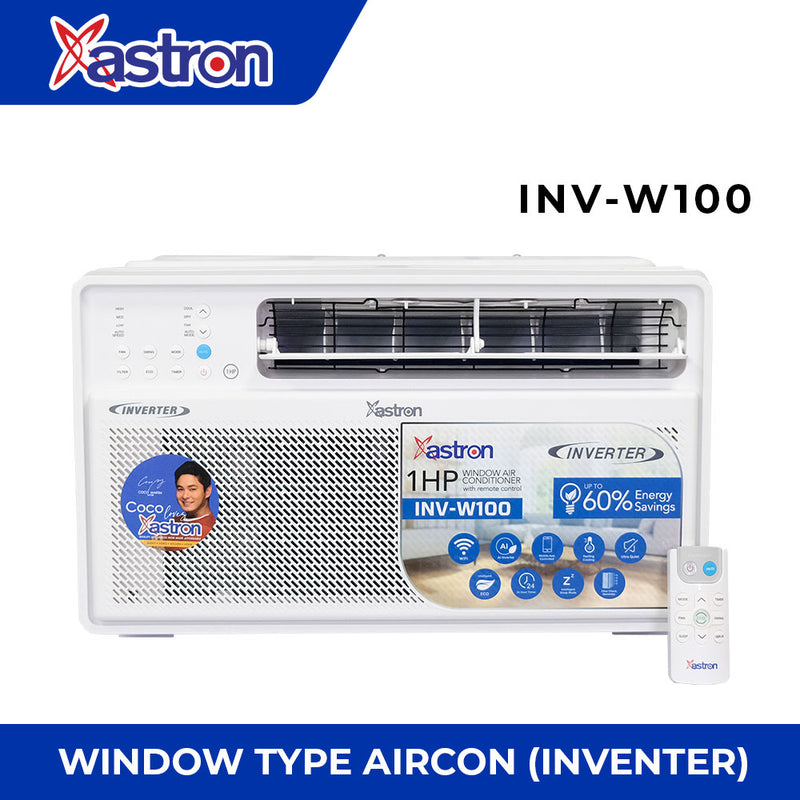 Astron 1HP Smart Inverter WindowType Aircon | INVW100 | Energy-Saving | Remote Control | 18-22 sqm