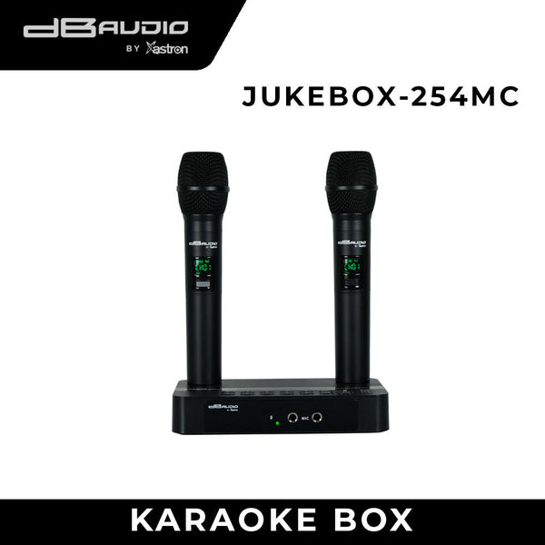 DB Audio by Astron JUKEBOX254MC Built-in Video Karaoke - Up to 23K Songs Upgradeable | Free 2 Rechargeable Wireless Microphone | Song Book