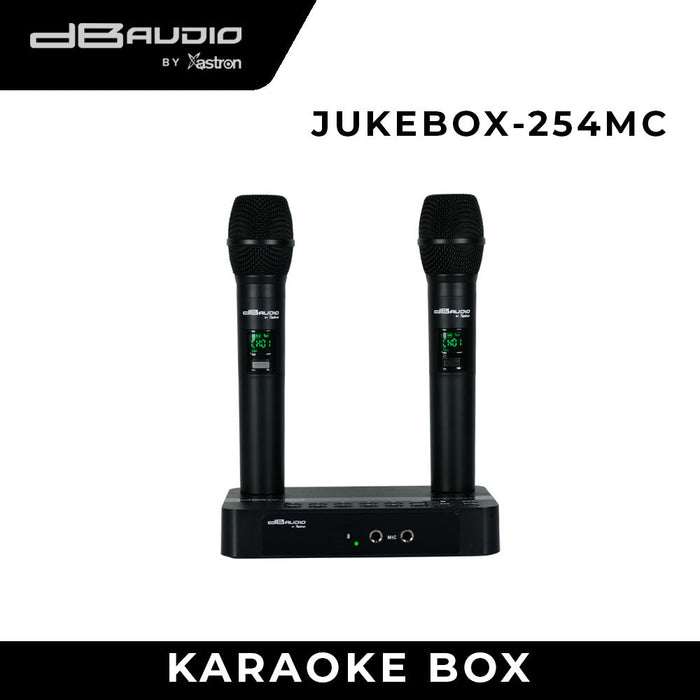 DB Audio by Astron JUKEBOX254MC Built-in Video Karaoke - Up to 23K Songs Upgradeable | Free 2 Rechargeable Wireless Microphone | Song Book