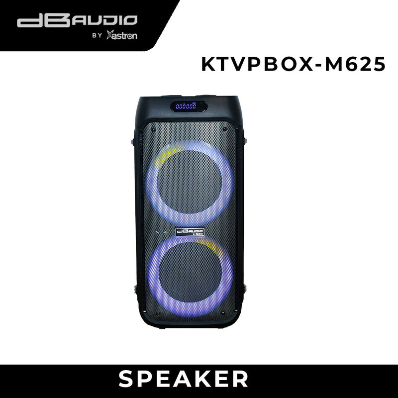 DB Audio By Astron KTVPBOXM625 Portable Speaker with Built-in Video Karaoke - Rechargeable | Indoor or Outdoor Use | 6.5