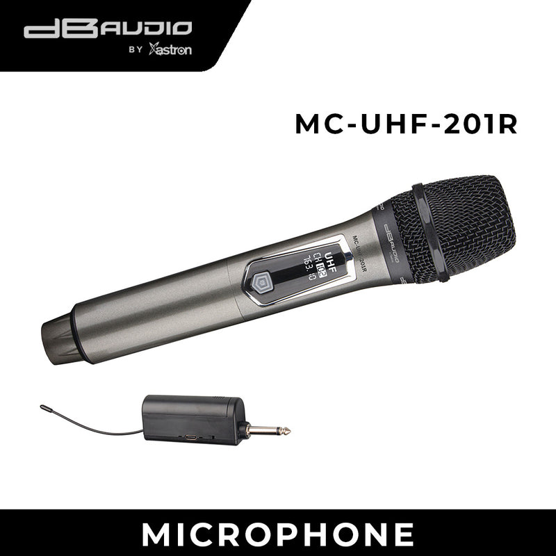 Db Audio by Astron MCUHF201R Wireless Microphone - Ultra High Frequency | Rechargeable | Ideal for Karaoke & Events | Long-Range Performance
