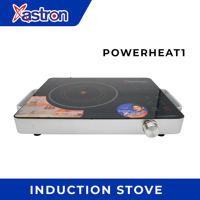 Astron POWERHEAT1 Single-Burner Infrared Ceramic Induction Stove - Easy Touch Control | Universal Cookware Compatible | 2200W