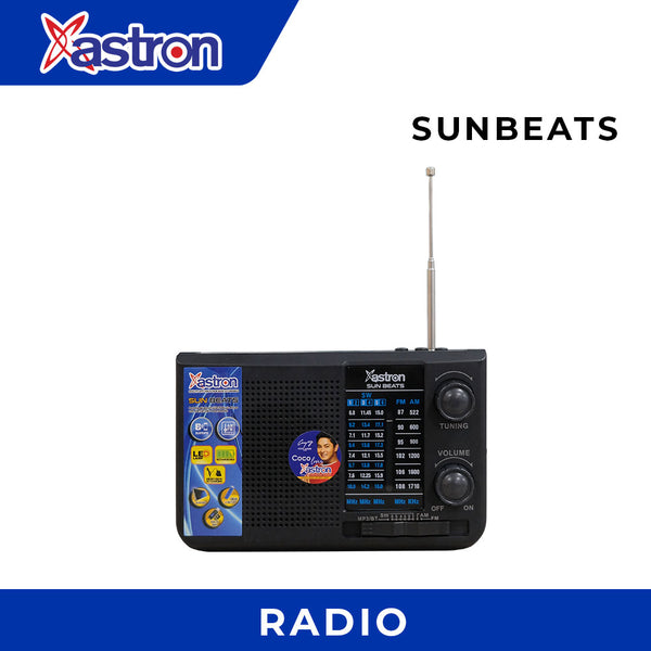 Astron SUNBEATS Solar-Powered Radio | AM/FM | Rechargeable | Flashlight | Bluetooth | Emergency Use | USB/TF Card