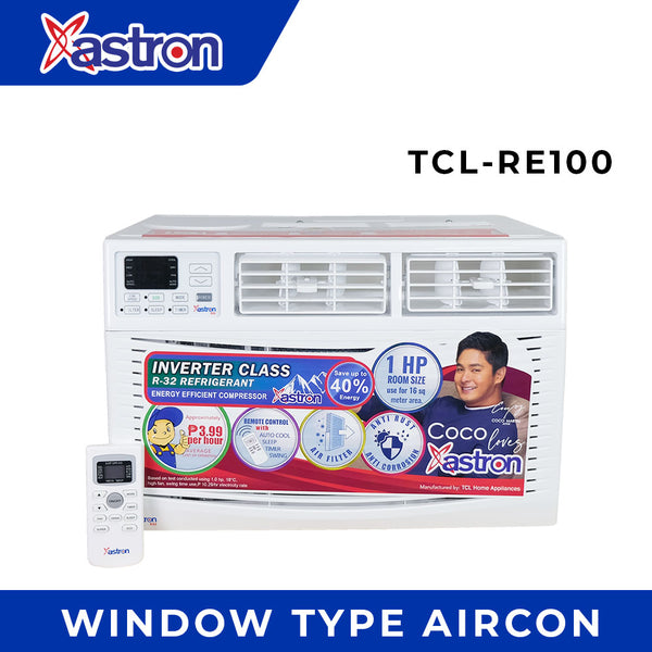 Astron 1HP Inverter Class Window Type Aircon - TCL100RE | Remote Controlled | Energy Saving | Built-in Air Filter | Anti-Rust
